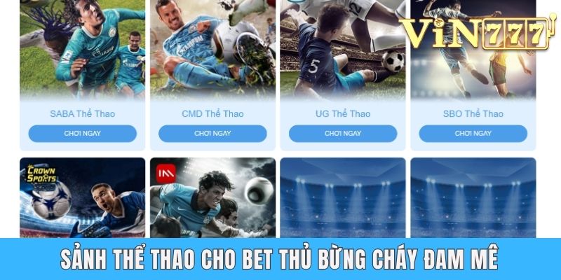Sảnh thể thao cho bet thủ bừng cháy đam mê